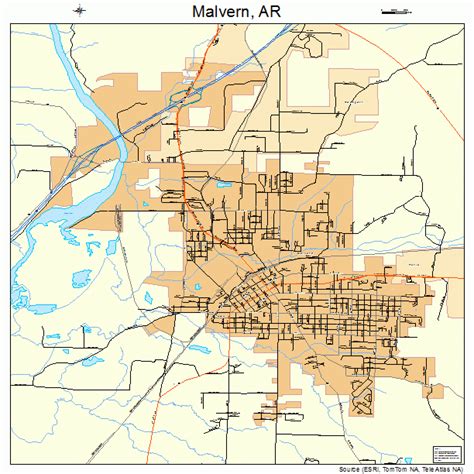 Malvern Arkansas Street Map 0543610