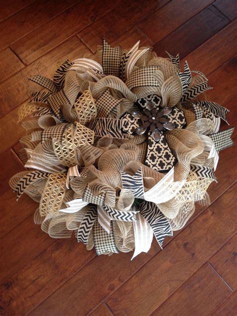 Burlap Deco Mesh Wreath with Cross | Wreaths, Wreath crafts, Wreath decor