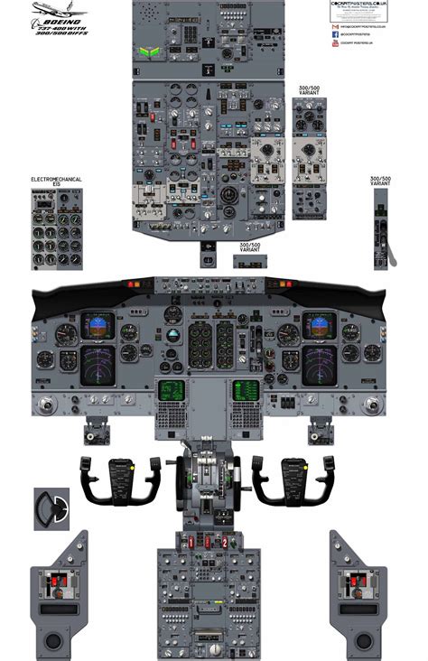 Classic 737 Differences Cockpit Poster 737-400 With 300/500 - Etsy New ...