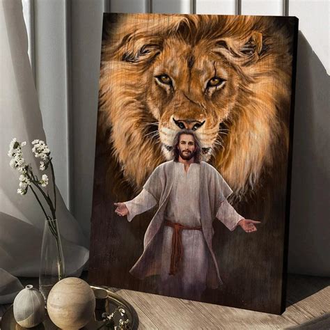 Happy Jesus Beautiful Jesus Painting Stunning Lion The Life Of Jesus – Jesus Portrait Canvas ...