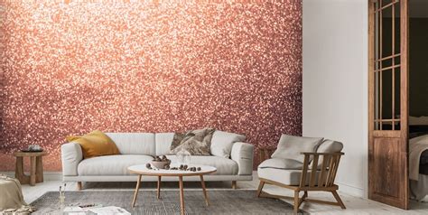 Rose Gold Glitter Glam Wallpaper | Wallsauce US