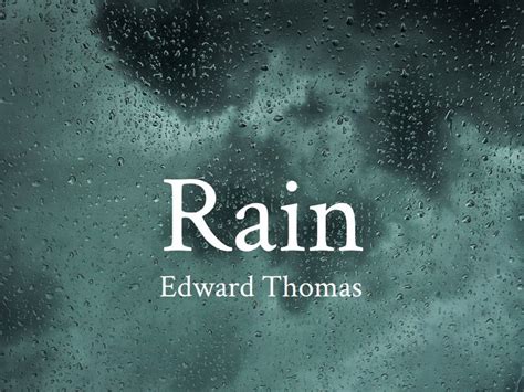 'Rain' by Edward Thomas - Poem Analysis | Teaching Resources