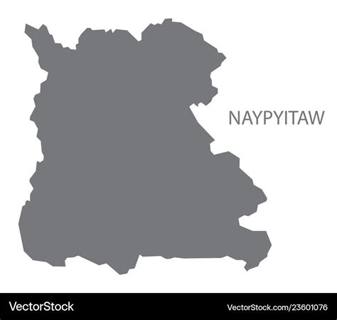 Naypyitaw myanmar map grey Royalty Free Vector Image