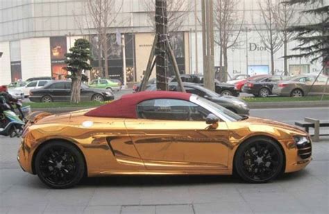 Bling! Audi R8 Spyder is Gold in China