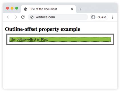 CSS outline-offset Property