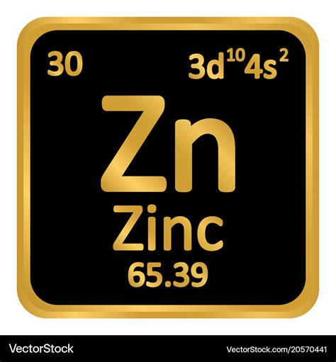 Periodic table element zinc icon Royalty Free Vector Image