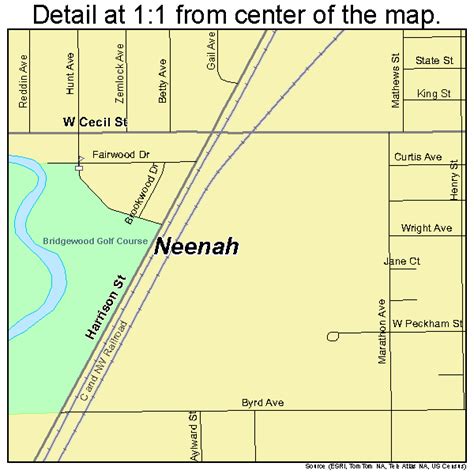 Neenah Wisconsin Street Map 5555750