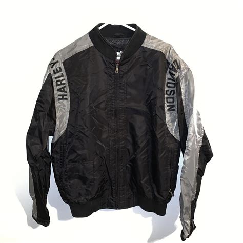 Harley Davidson Racing Jacket Black, Grey Shield,... - Depop