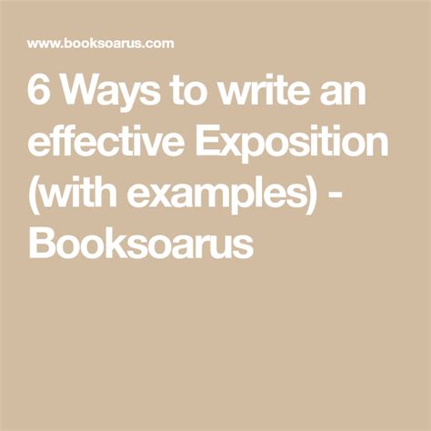 6 Ways to write an effective Exposition (with examples) - Booksoarus | Writing, Example, Effective