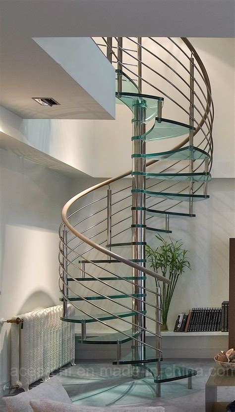 Modern Design Stainless Steel Glass Spiral Staircase/Spiral Stairs with ...