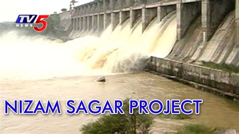 Heavy Water Inflow into Nizam Sagar Project | 24 Gates Lifted | Telugu News | TV5 News - YouTube