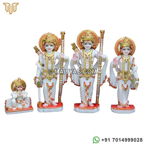 White Marble Ram Darbar Idol - Ram Laxman Sita Marble Statue ...