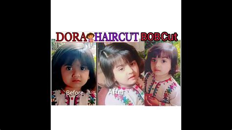 Dora haircut Bob with bangs baby hair cut by Niya zeeshan. - YouTube