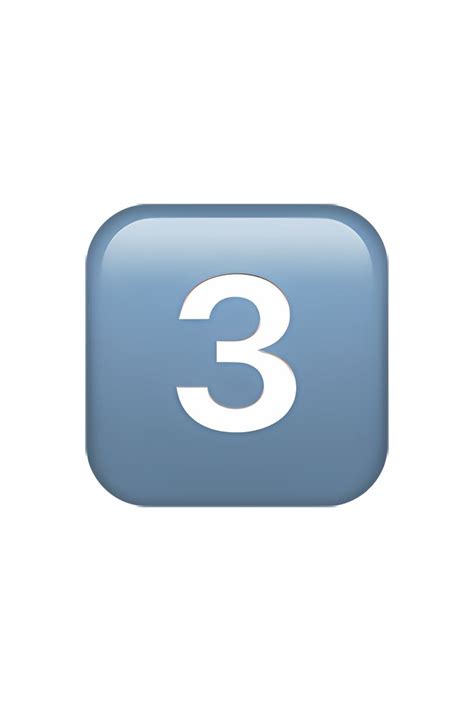 the number three is shown in this blue square button with white letters ...