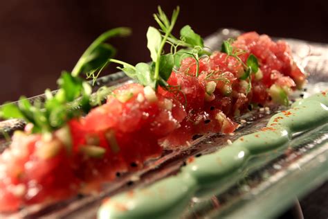 NEW bar snack menu: Ahi Tuna Tartare with citrus, ginger, wasabi cream ...