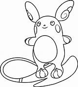 Alolan Raichu Pokemon Coloring Page  Free Printable Pages For sketch template