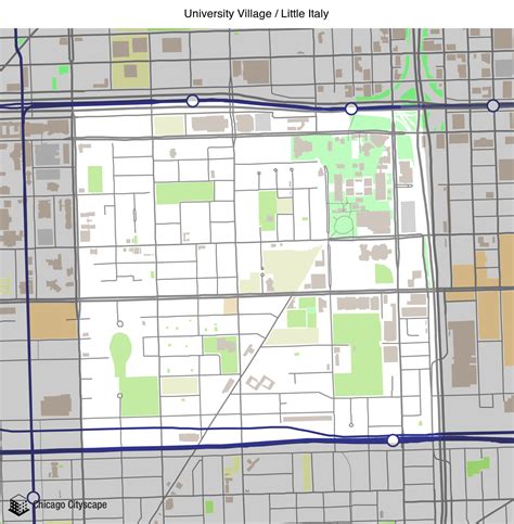 Chicago Cityscape - Map of building projects, properties, and businesses in University Village ...