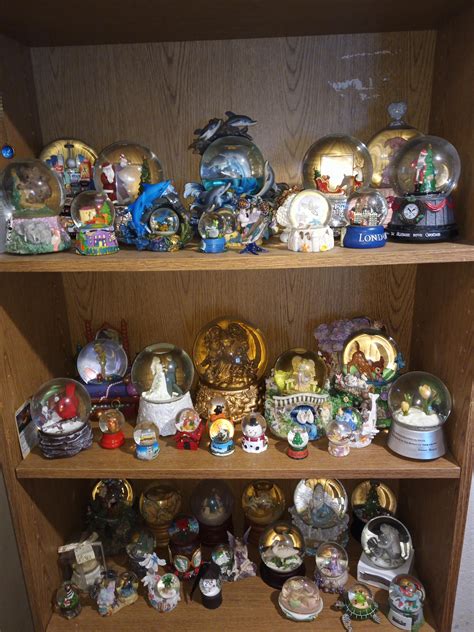 My snowglobe collection! I'm obsessed. I find them in thrift stores ...