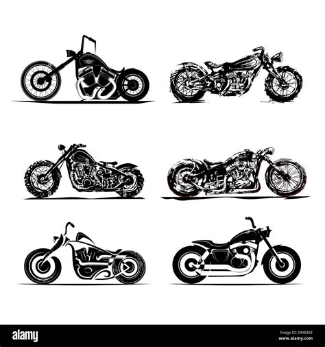 chopper motorcycle silhouette classic road motorbikes custom Stock Vector Image & Art - Alamy