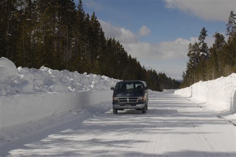 Winter roads in Yellowstone National Park