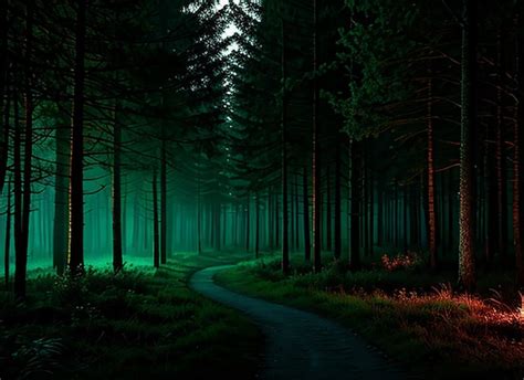 Premium AI Image | night forest landscape