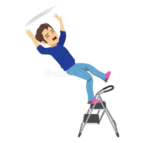 Falling off ladder icon stock illustration. Illustration of fail ...