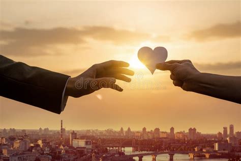 Female Hand Holds Out Heart To Man Stock Photo - Image of friendship, hand: 177494680