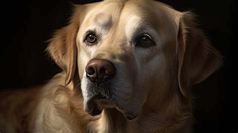 Premium AI Image | A portrait of a dog with a black background.