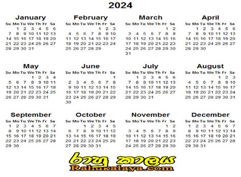 2024 Calendar With Holidays In Sri Lanka Latest Perfect Most Popular Famous | Lunar Events ...