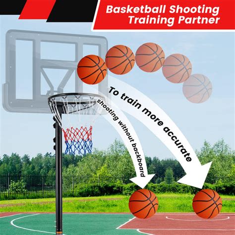 Goplus Portable Basketball Hoop Outdoor, Height Adjustable Basketball ...