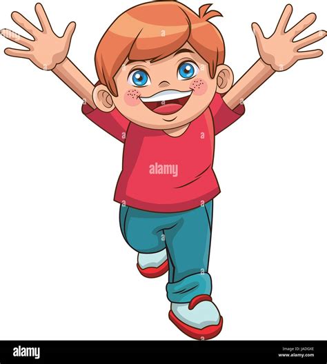 happy boy cartoon kid emotion smile image Stock Vector Image & Art - Alamy