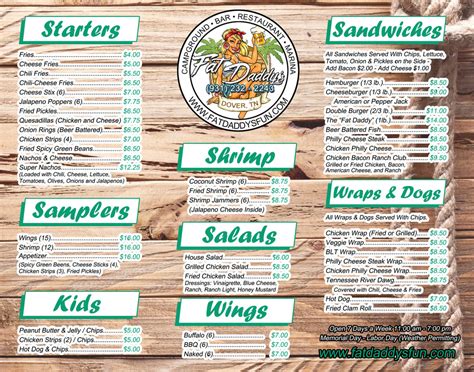 Our Menu - Fat Daddy's