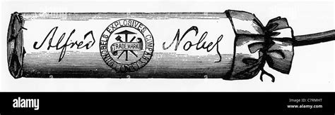 ALFRED NOBEL (1833-1896) stick of dynamite from an American trade ...