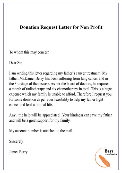 Donation Letter Template For Nonprofit Organization