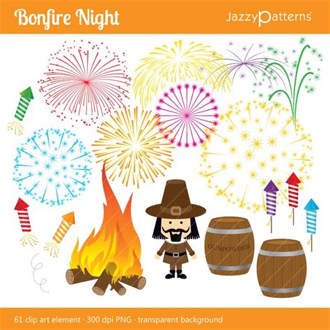 Bonfire Night clipart set digital download CA024