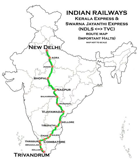 File:Kerala Express and Swarnajayanthi Express (Trivandrum - New Delhi) Route map.jpg ...