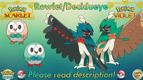 🍊Shiny/Non-shiny Rowlet/Decidueye 6IV🍇Pokémon Scarlet/Violet (💯Legal) | eBay