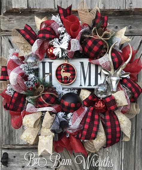 Rustic Christmas Wreath, Country Christmas, Burlap Christmas Wreath ...