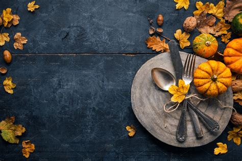 Thanksgiving background with cutlery stock photo containing ...