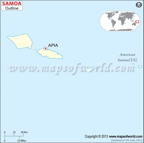 Samoa Map Outline | Blank Map of Samoa