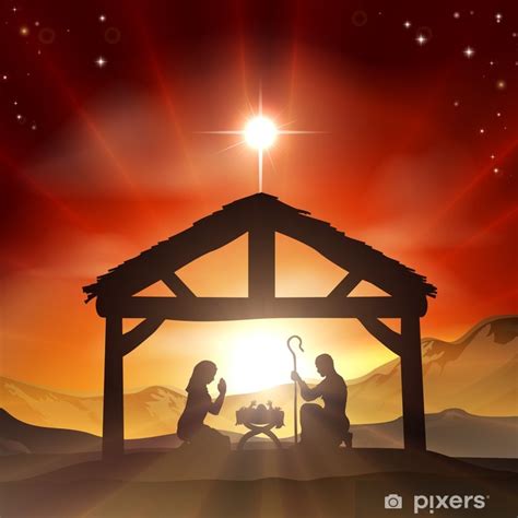 Wall Mural Nativity Christian Christmas Scene - PIXERS.US