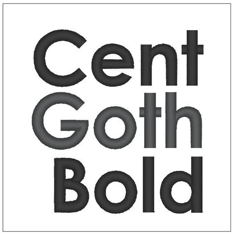 Century Gothic BOLD Font 1 2 and 3 Inch Embroidery Design | Etsy