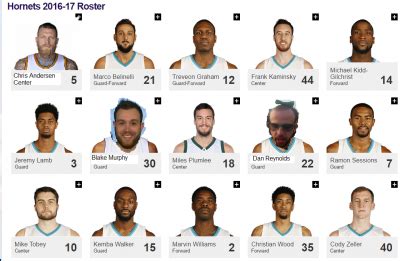 hornets roster - Raptors Republic