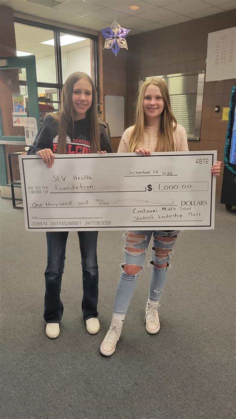 Centauri Middle School Raises Money for SLV Health Cancer Center