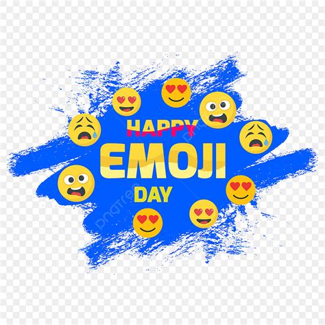 World Emoji Day Vector Hd Images, World Emoji Day Text In Circle White Frame With Cute Smileys ...