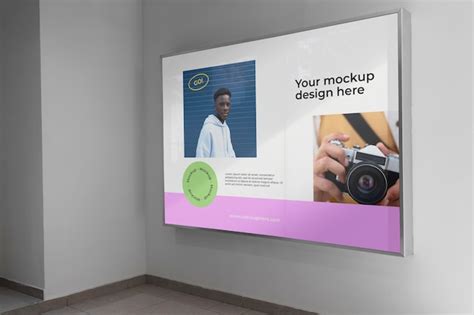 Premium PSD | Indoor billboard mockup