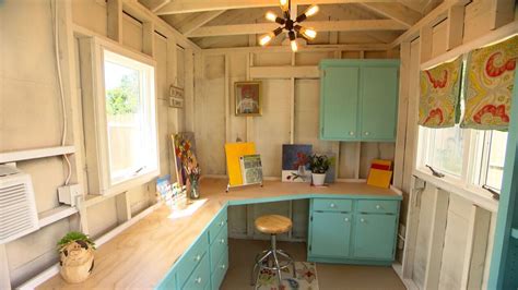 Studio Space, Art Studio, She Shed Interior Ideas, Shed Shelving, Shed Office, Shed Makeover ...