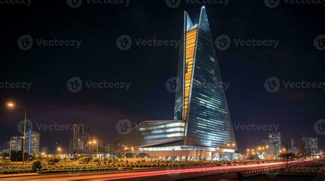 Night view of The Kingdom Centre Tower. Generative AI 32977158 Stock Photo at Vecteezy