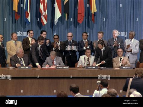 Jimmy Carter and Omar Torrijos at the signing of the Panama Canal ...