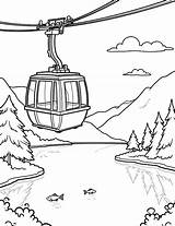 Cable car Ride Over A Lake coloring Page 2 sketch template